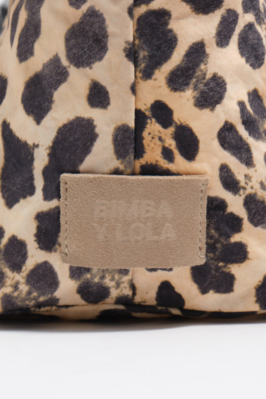 Natural leopard nylon mini bag
