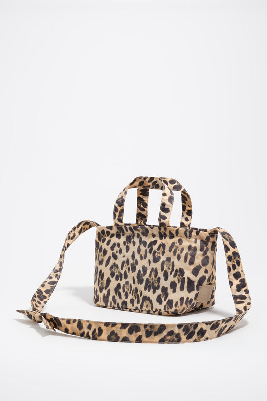 Natural leopard nylon mini bag