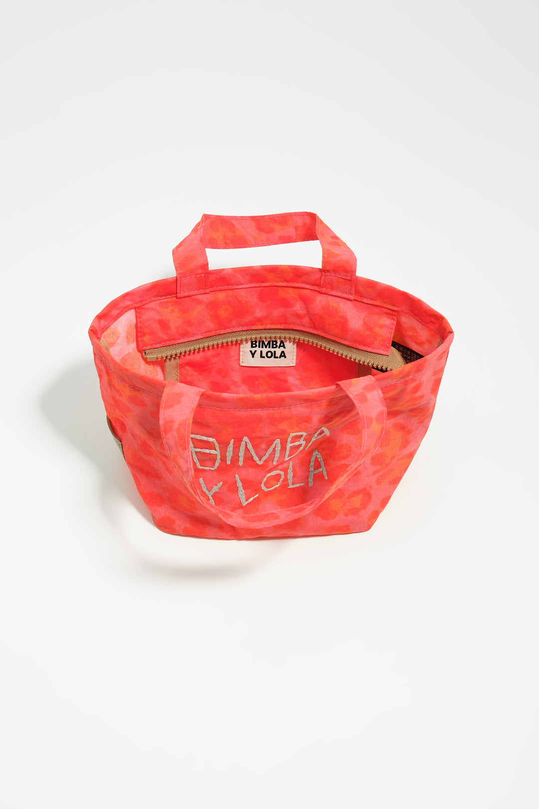 Pink leopard nylon mini bag