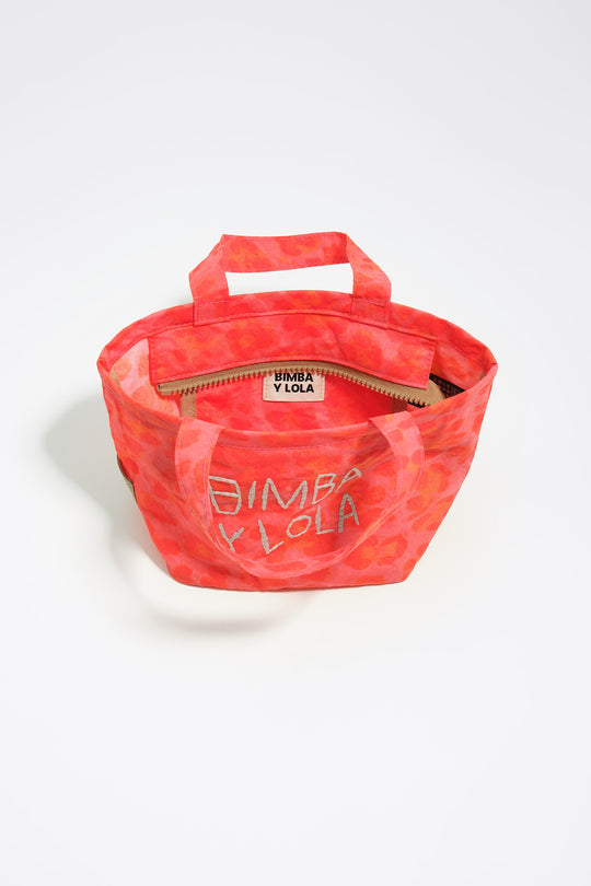 Pink leopard nylon mini bag