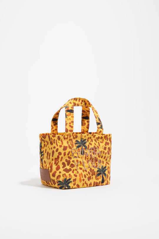Leopard yellow palms mini nylon bag