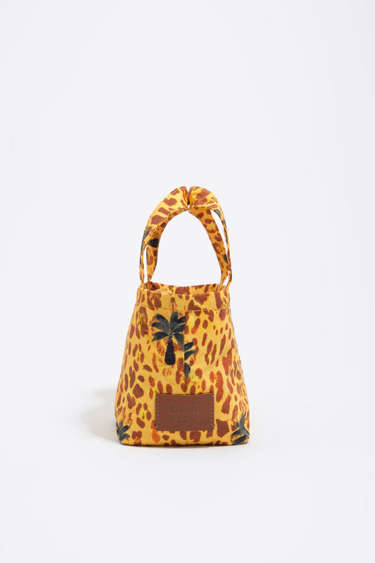 Leopard yellow palms mini nylon bag