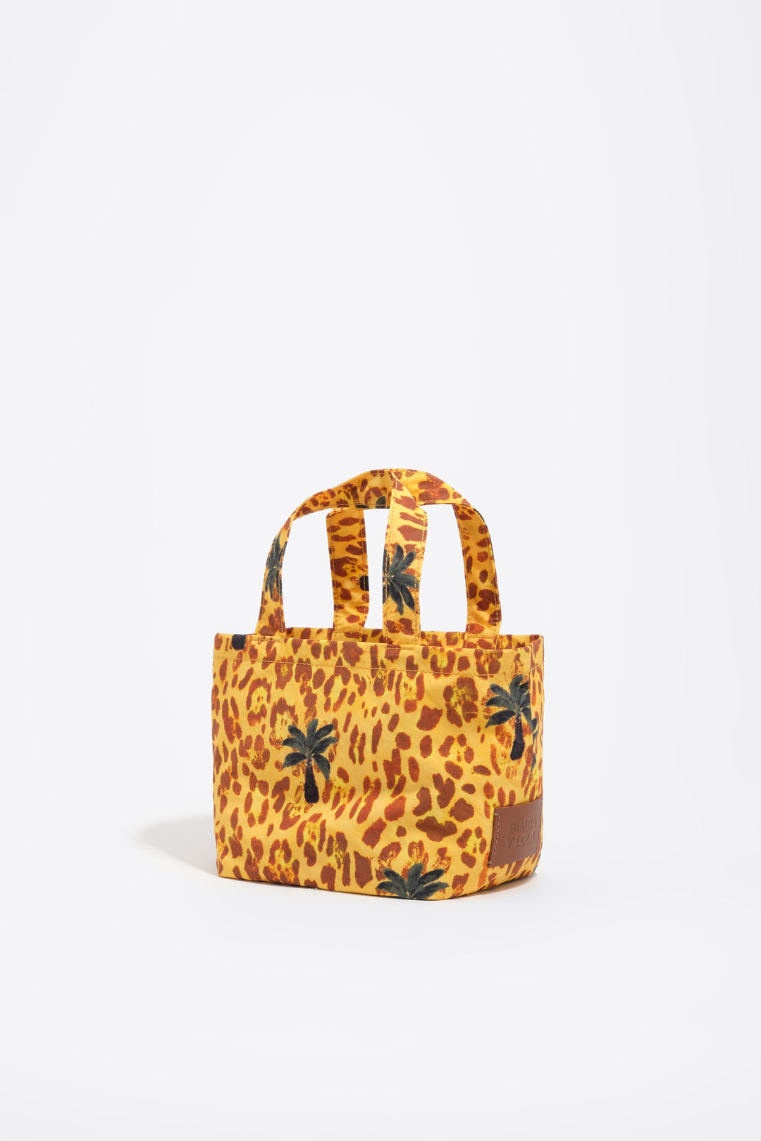 Leopard yellow palms mini nylon bag