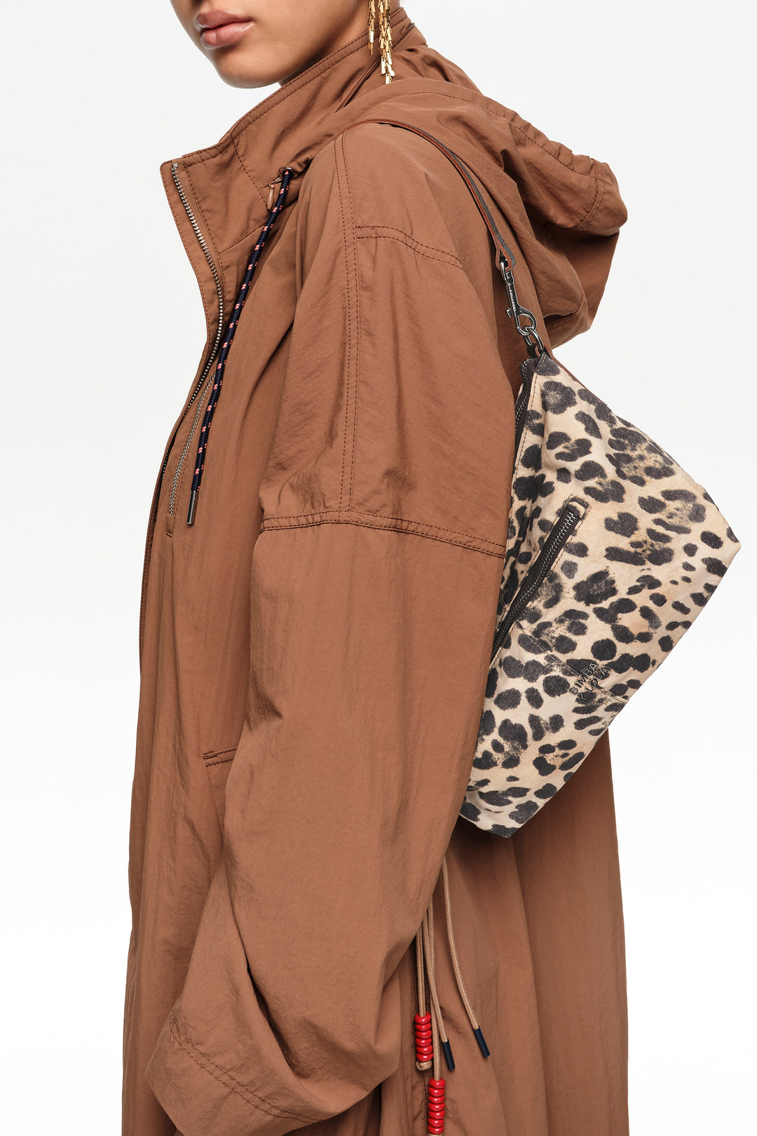 Natural Leopard trapecio bag