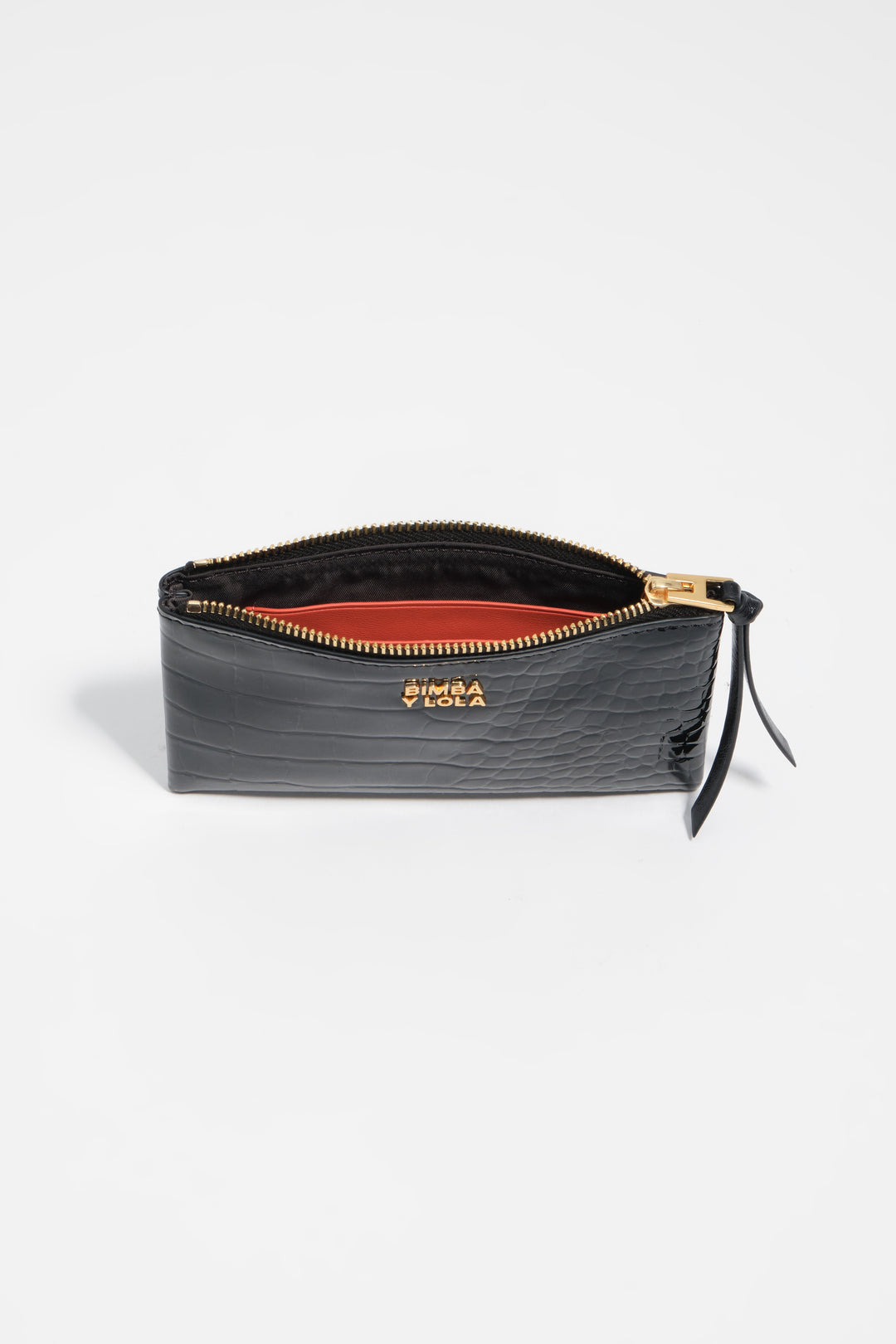 Black mock croc coin purse