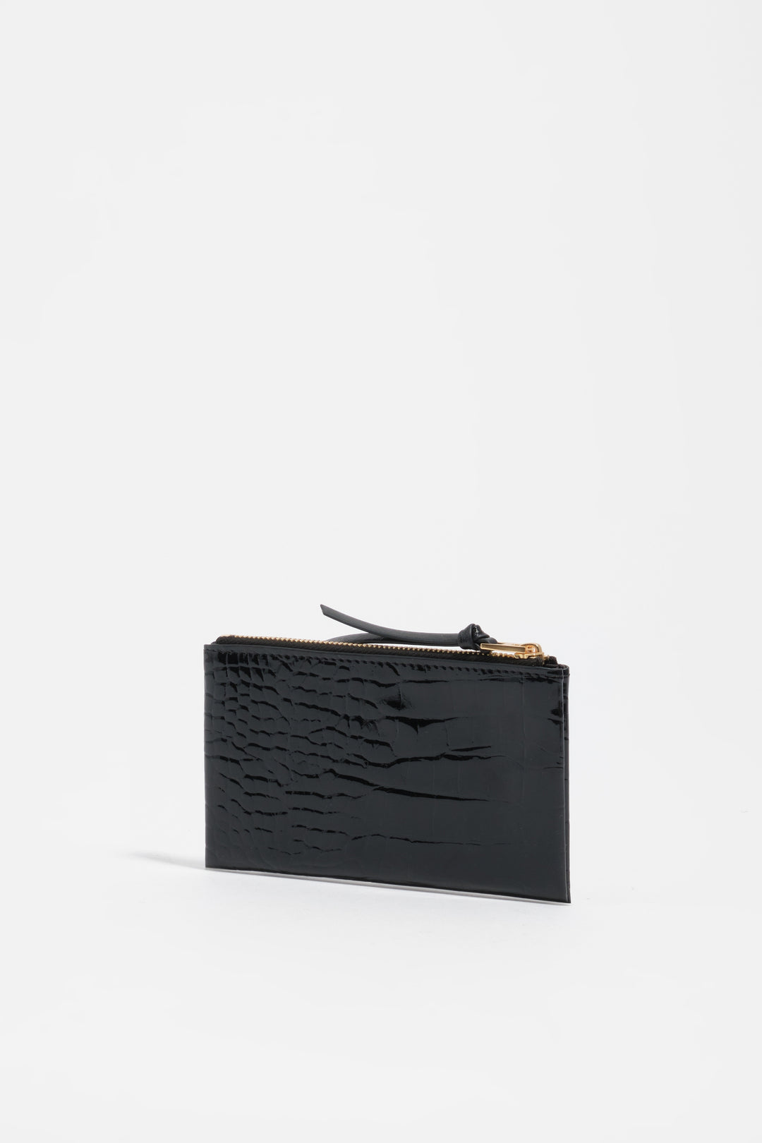 Black mock croc coin purse