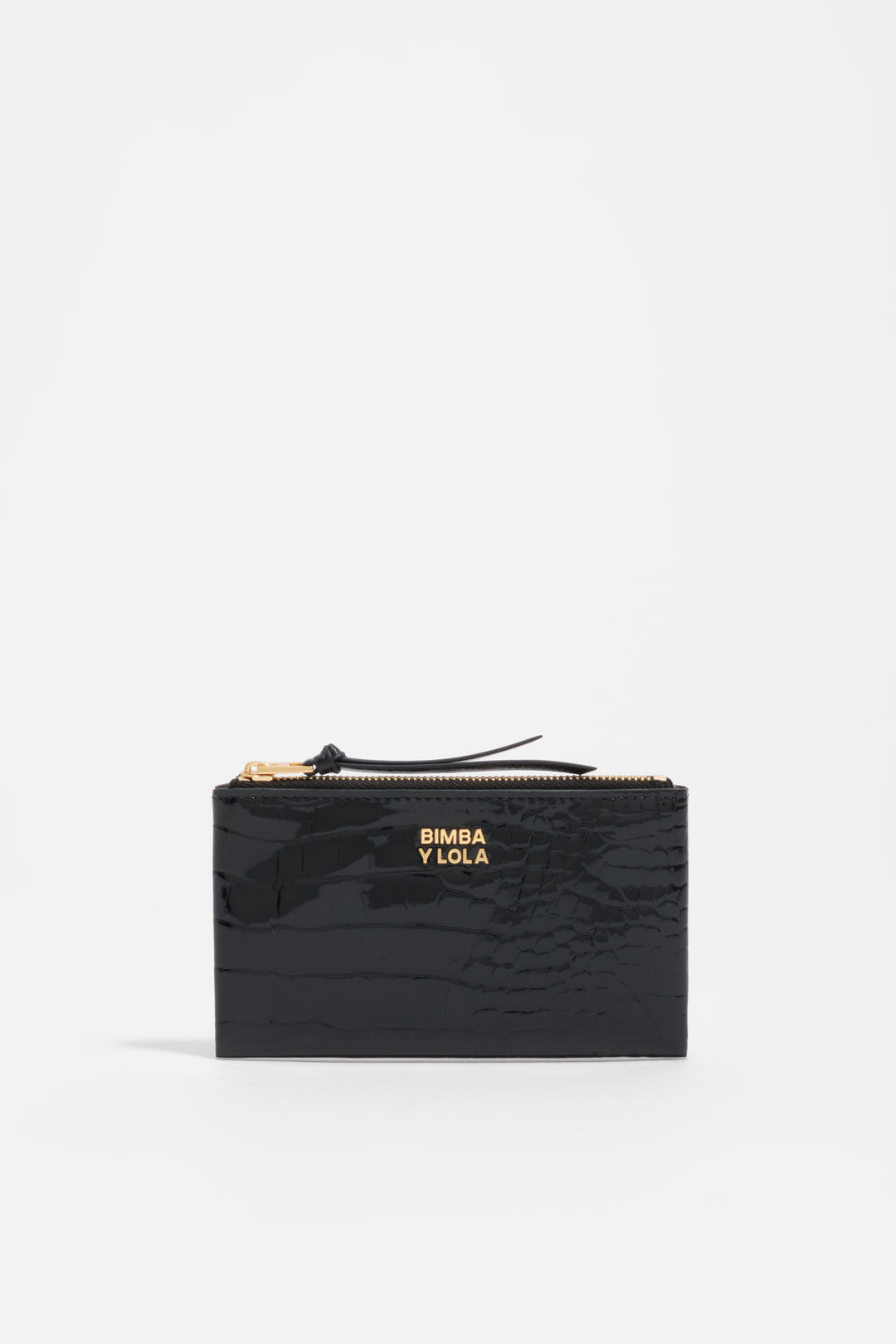 Black mock croc coin purse