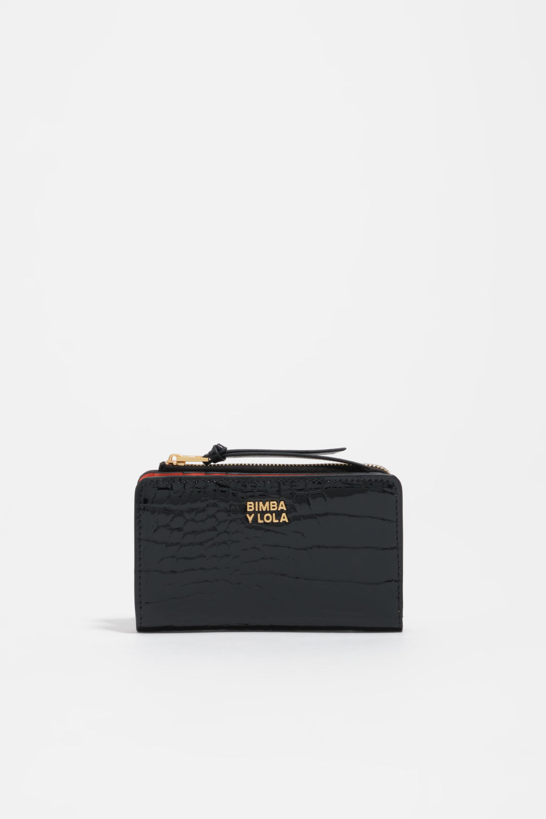 Black mock croc purse