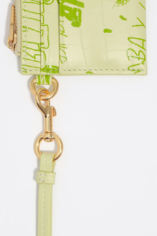 Pastel green Bimba logos coin purse/card holder