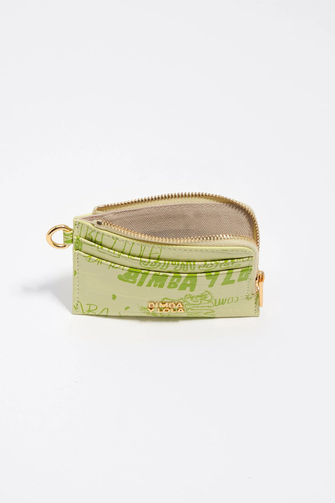 Pastel green Bimba logos coin purse/card holder