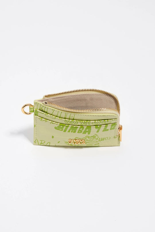 Pastel green Bimba logos coin purse/card holder