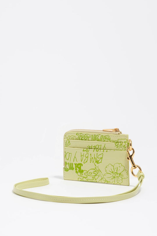 Pastel green Bimba logos coin purse/card holder