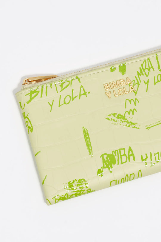 Pastel green Bimba logos coin purse
