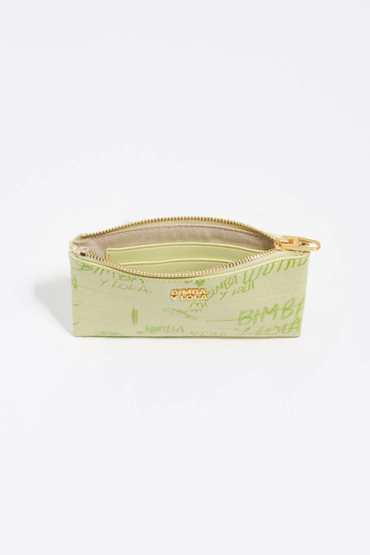 Pastel green Bimba logos coin purse