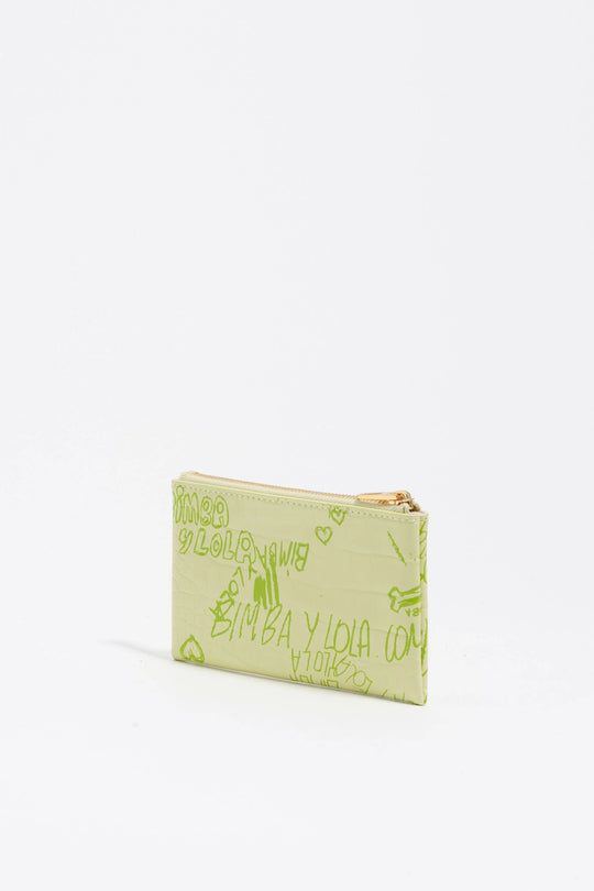 Pastel green Bimba logos coin purse
