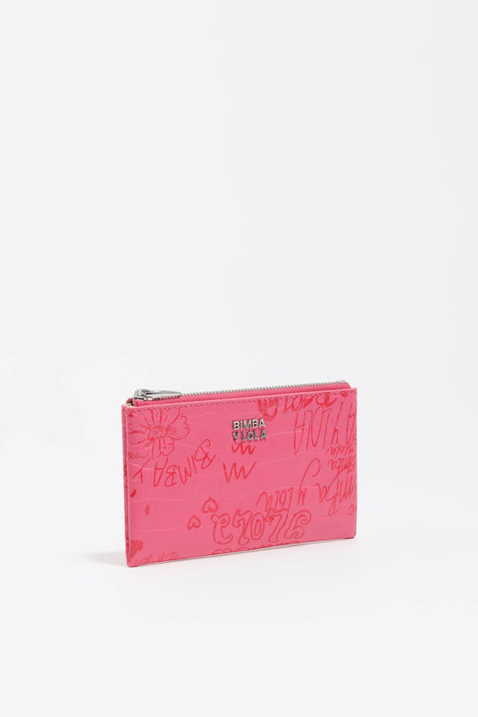Berry pink Bimba logos coin purse