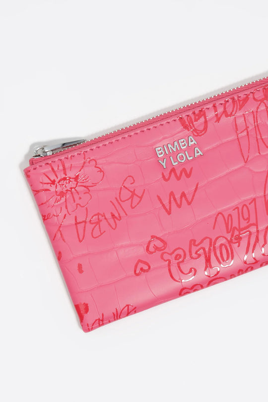 Berry pink Bimba logos coin purse