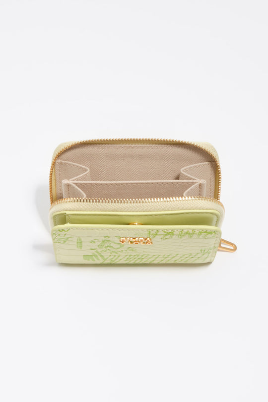 Pastel green Bimba logos flap purse