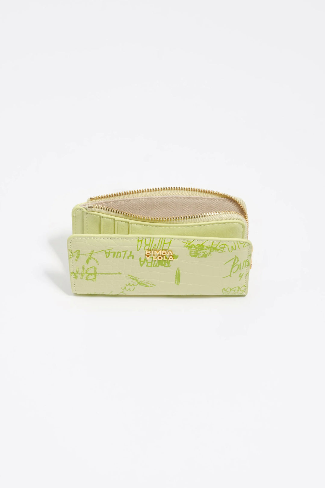 Pastel green Bimba logos compact purse