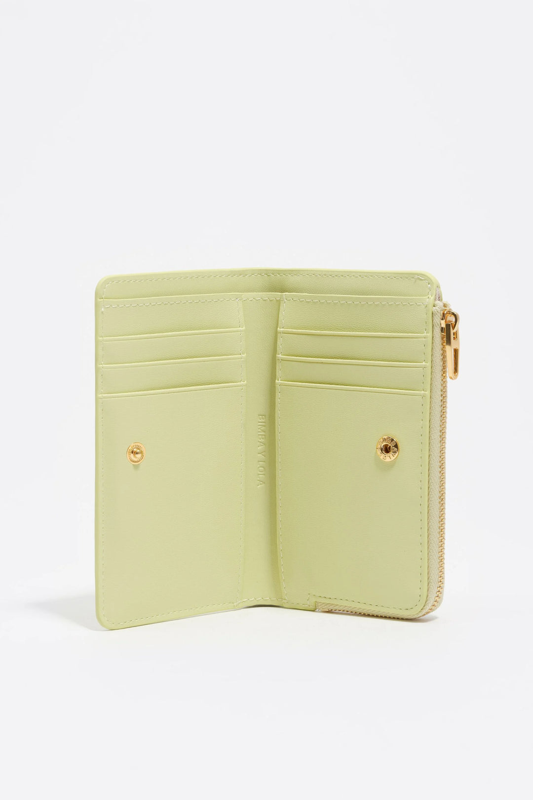 Pastel green Bimba logos compact purse