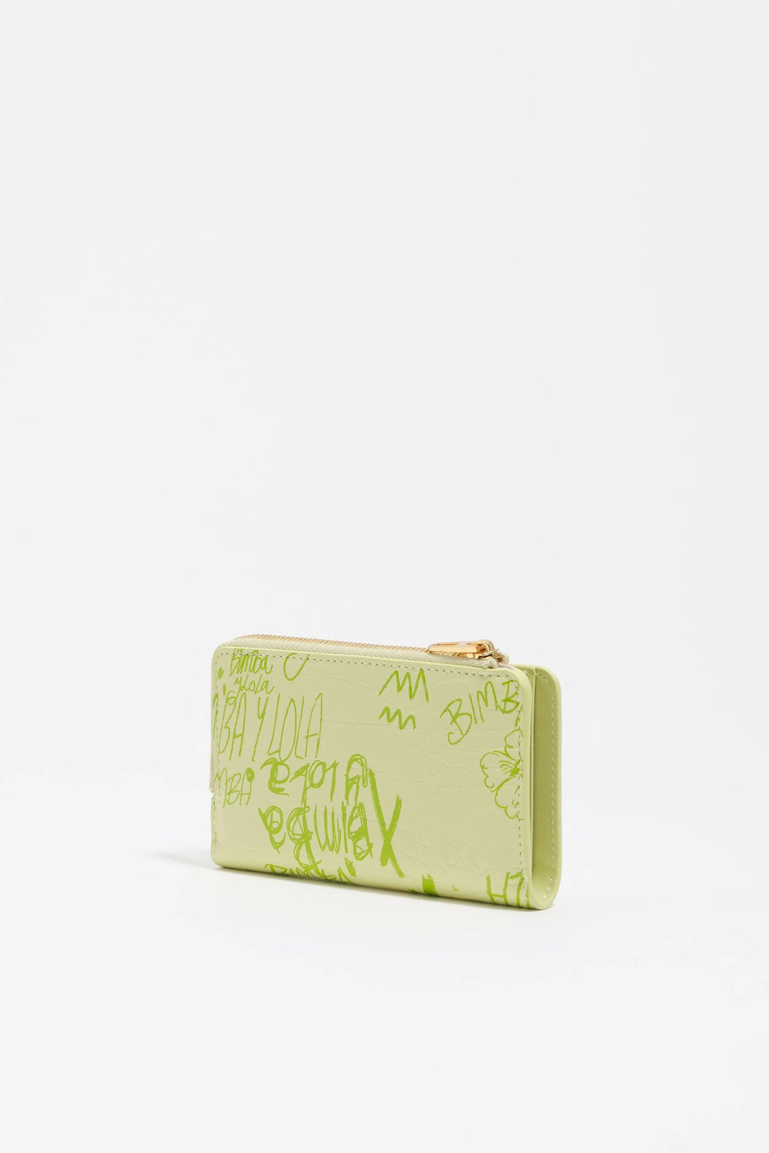 Pastel green Bimba logos compact purse