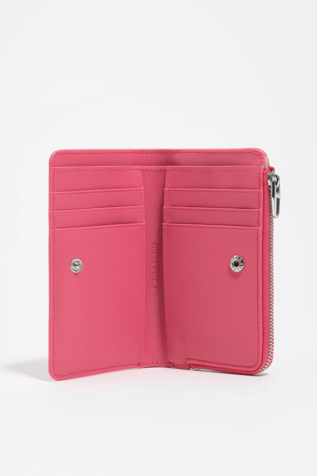 Berry pink Bimba logos compact purse