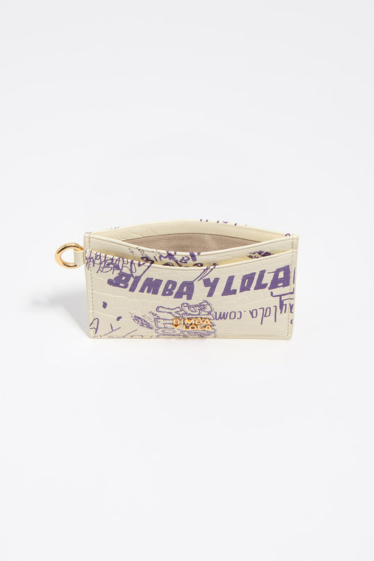 Yellow and purple Bimba logo card holder