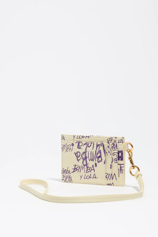 Yellow and purple Bimba logo card holder