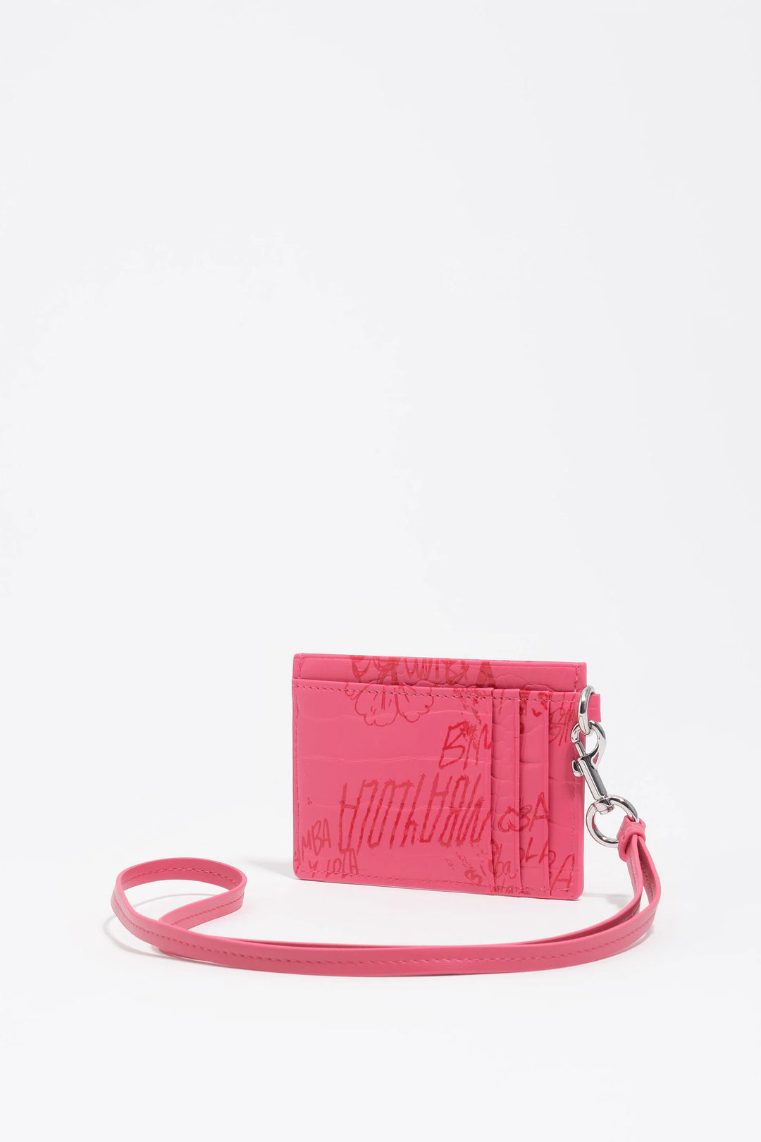 Berry pink Bimba logos card holder