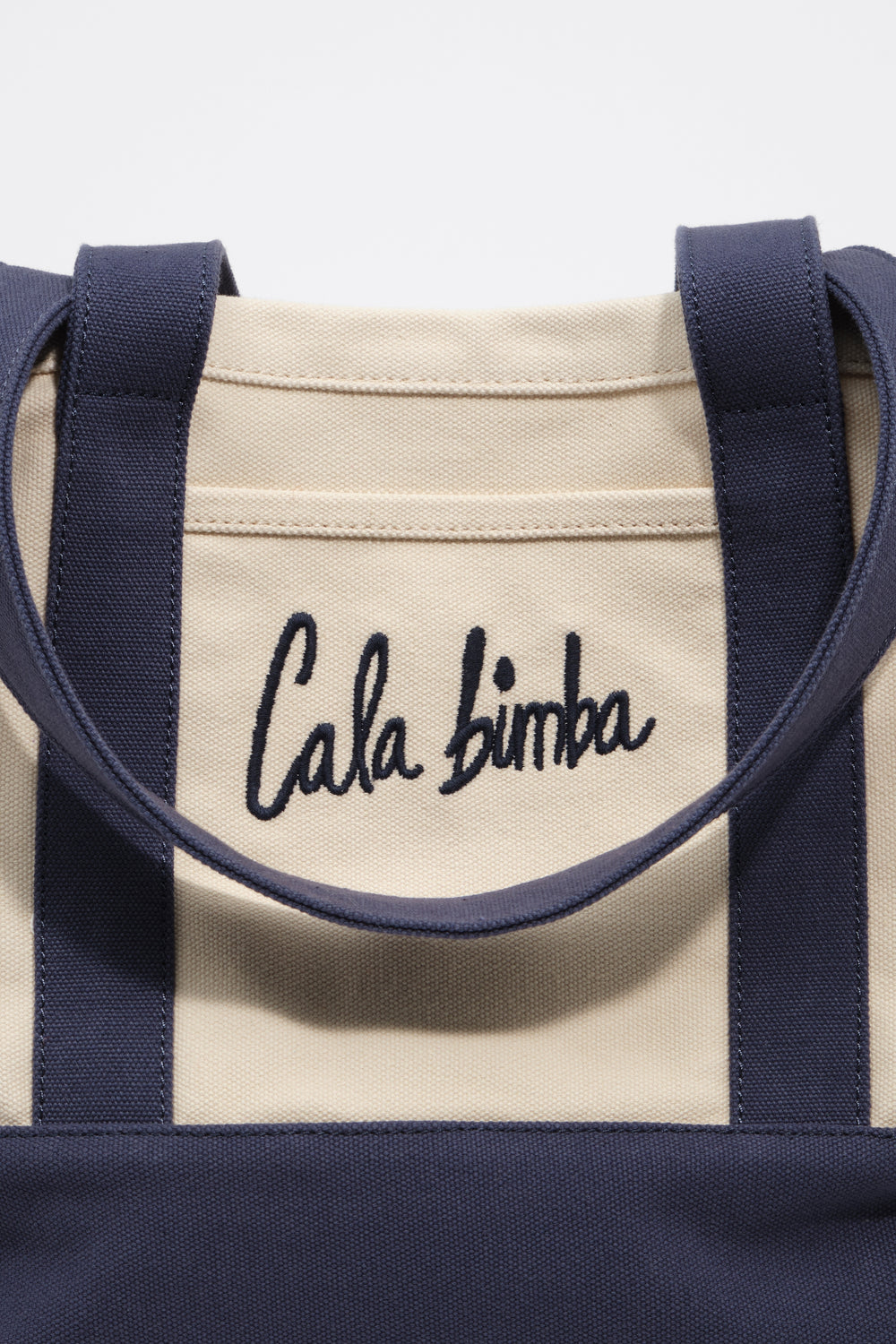 Light navy cotton maxi beach bag