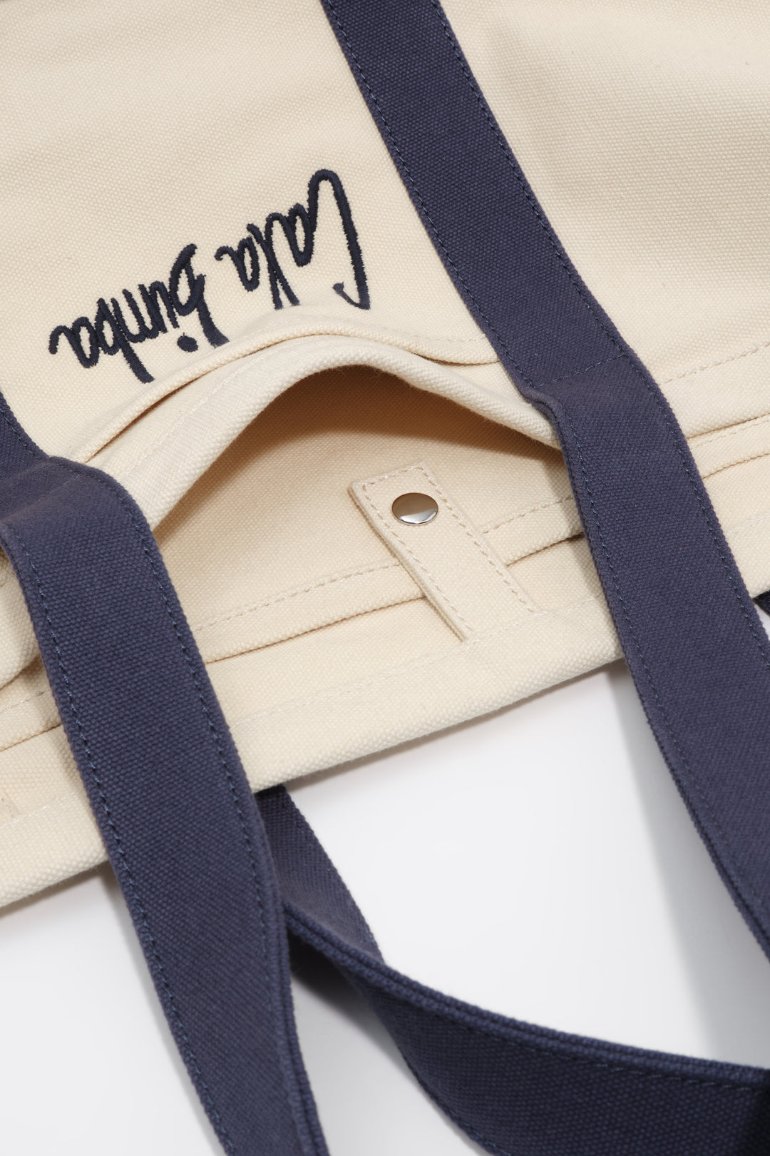 Light navy cotton maxi beach bag