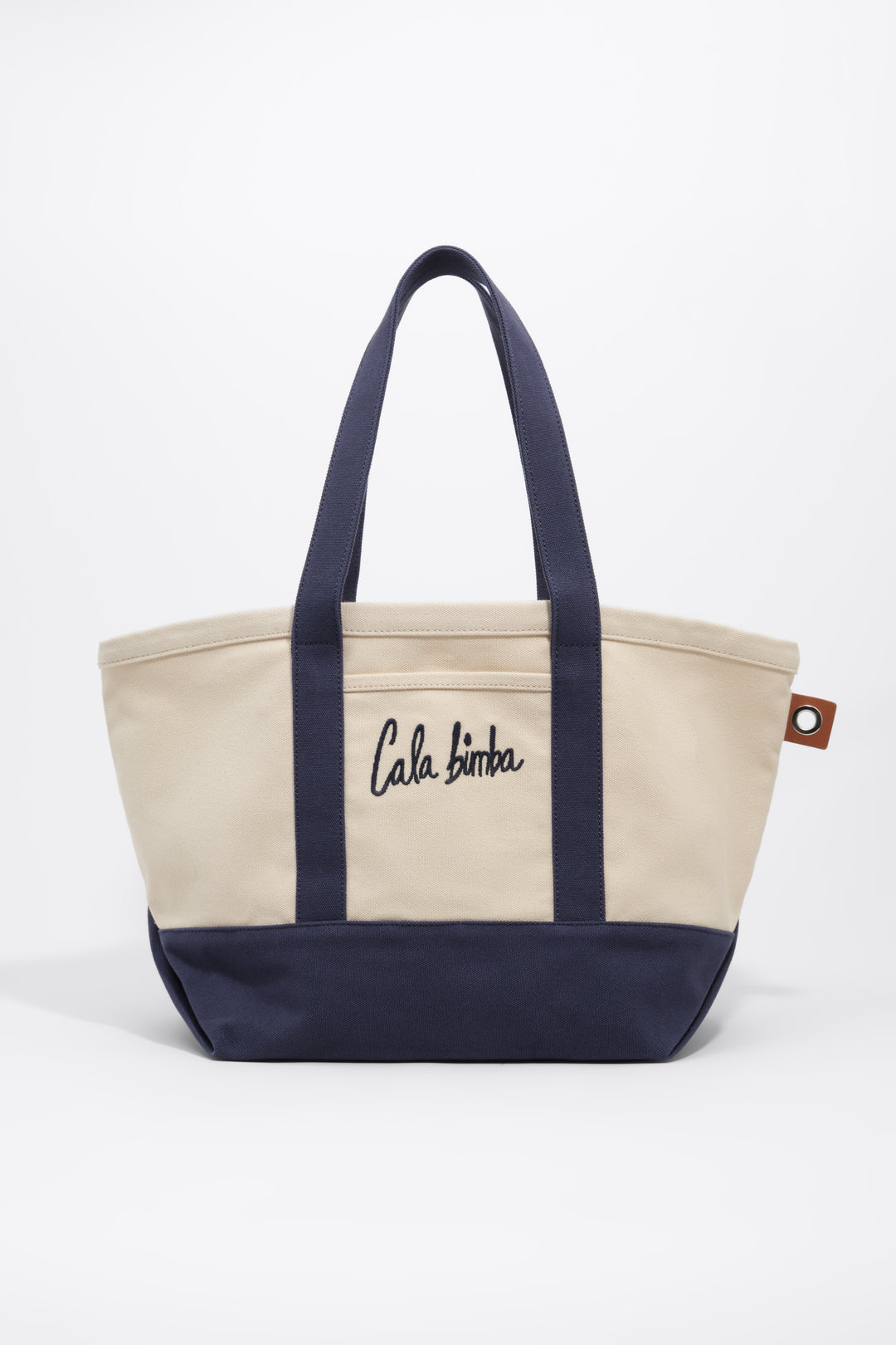 Light navy cotton maxi beach bag