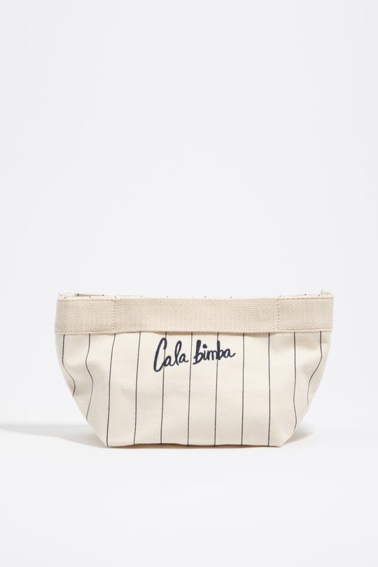 Large off-white cotton make-up case