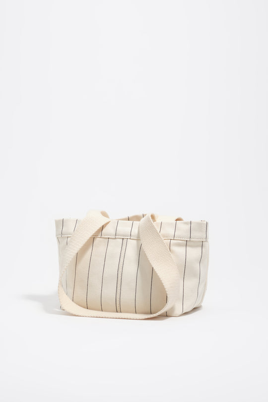 Mini off-white cotton crossbody bag