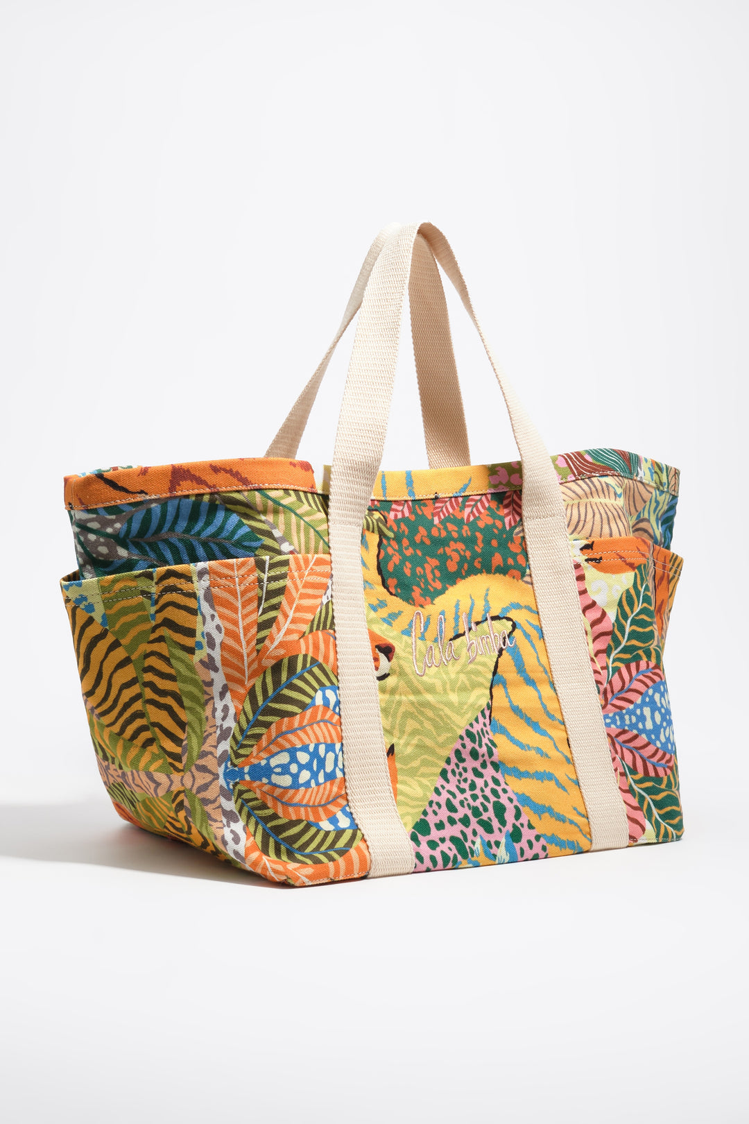 Wild maxi cotton beach bag