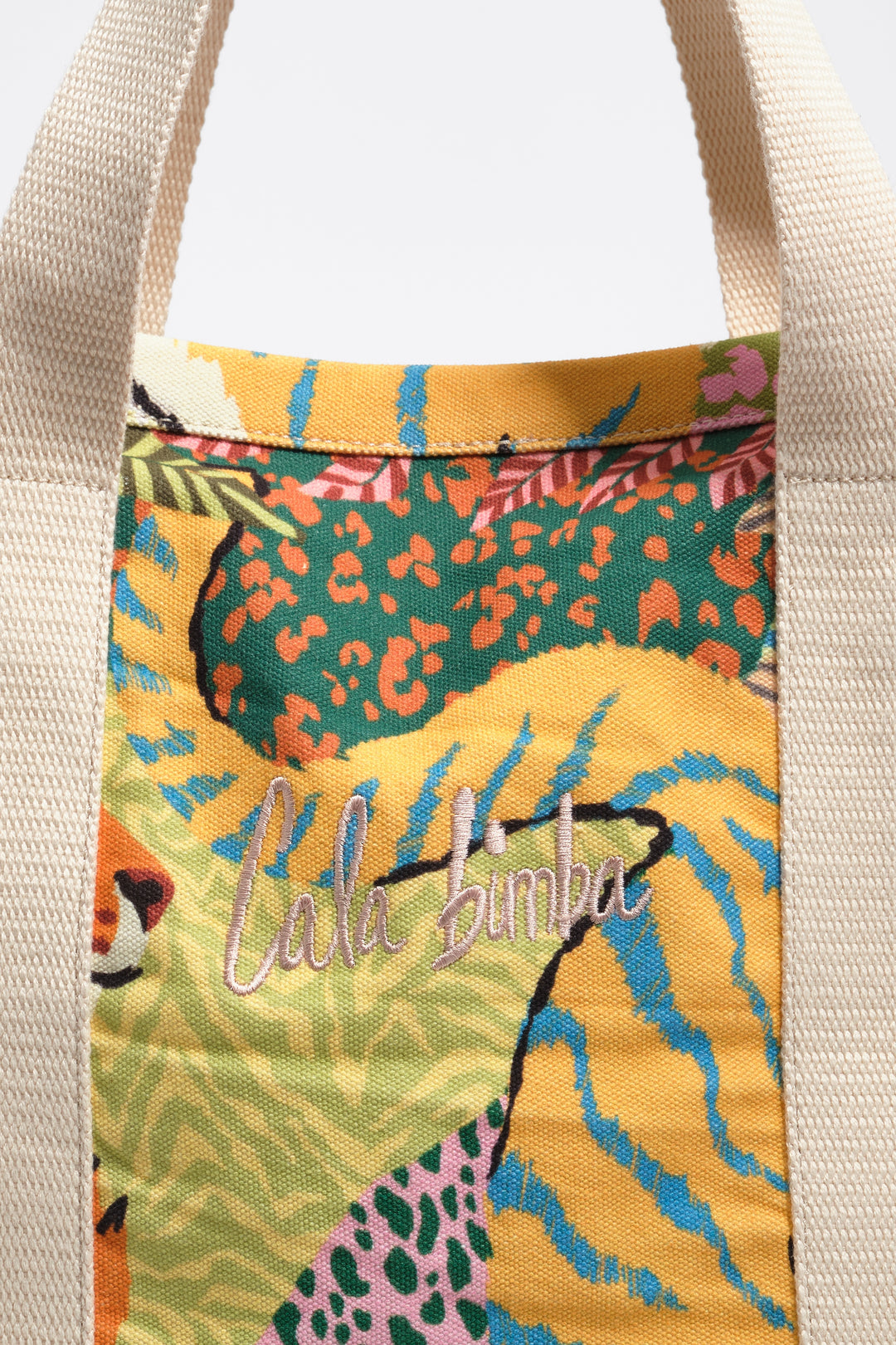 Wild maxi cotton beach bag