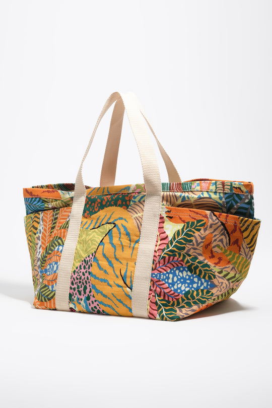 Wild maxi cotton beach bag