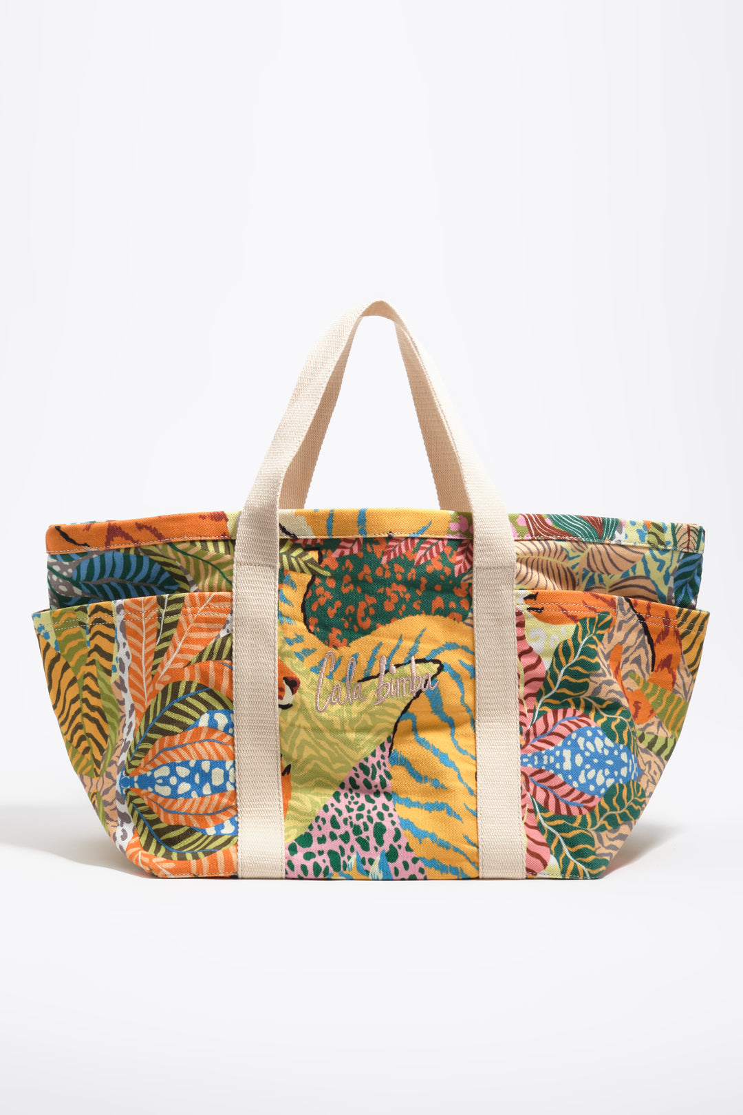 Wild maxi cotton beach bag