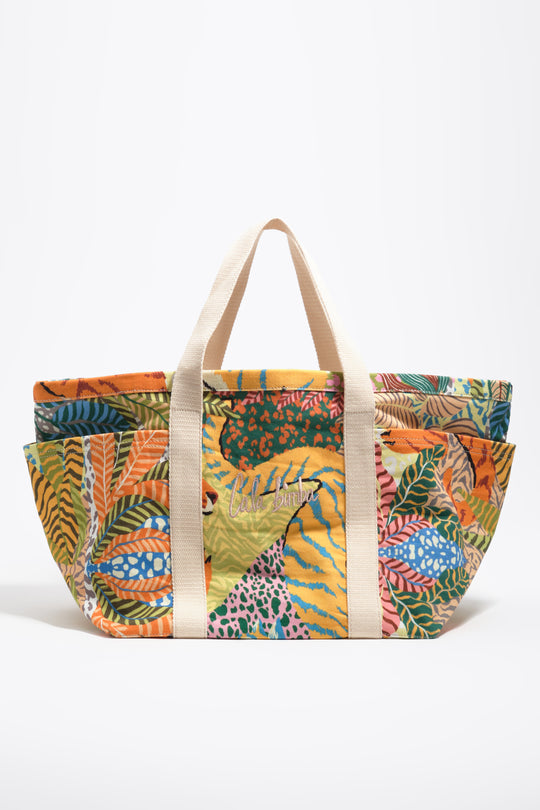 Wild maxi cotton beach bag