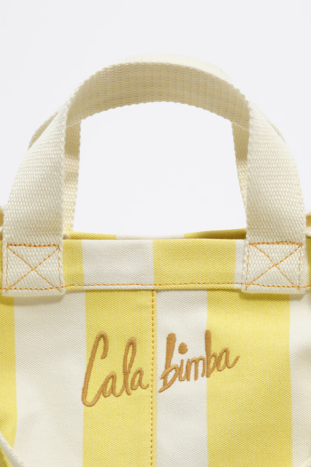 Lime striped cotton maxi beach bag