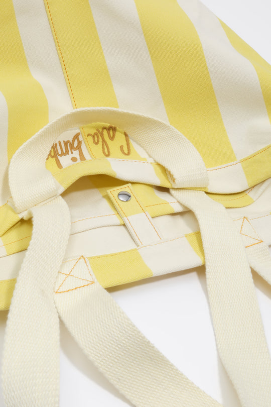 Lime striped cotton maxi beach bag