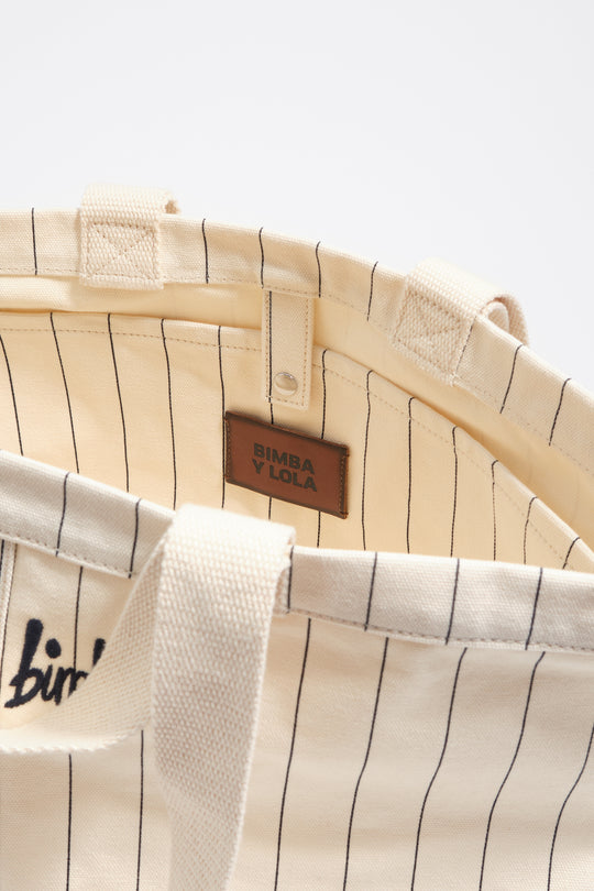 Large off-white cotton basket bag