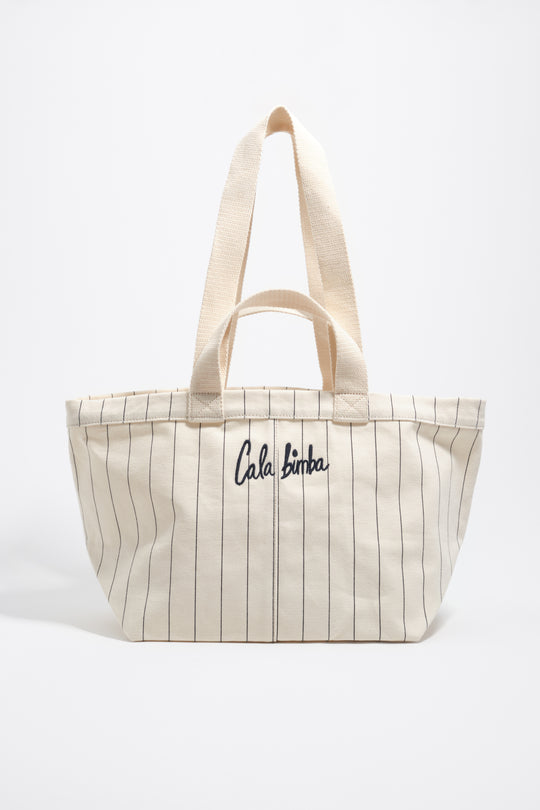 Large off-white cotton basket bag