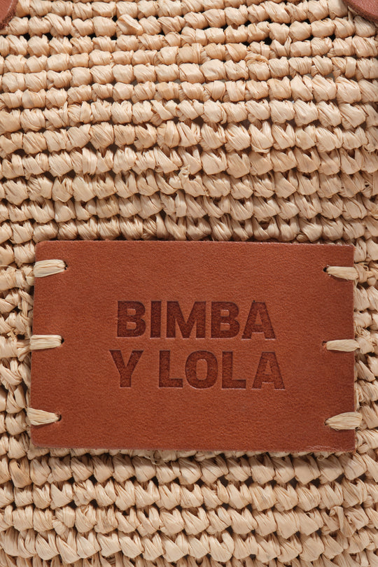 Medium natural raffia basket bag