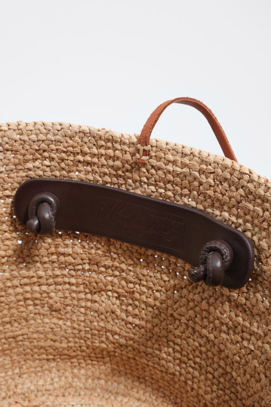 Medium natural raffia basket bag
