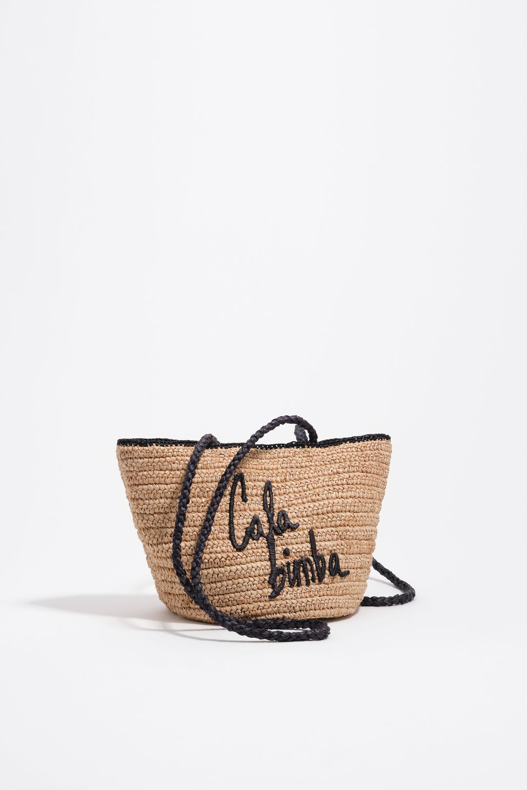 Small natural raffia basket bag