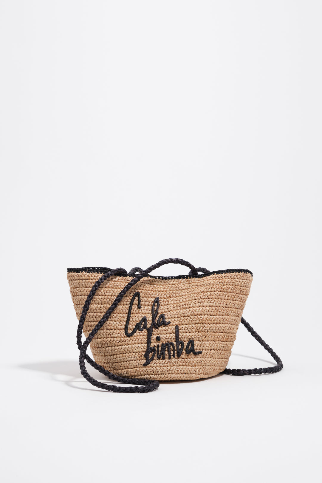 Small natural raffia basket bag
