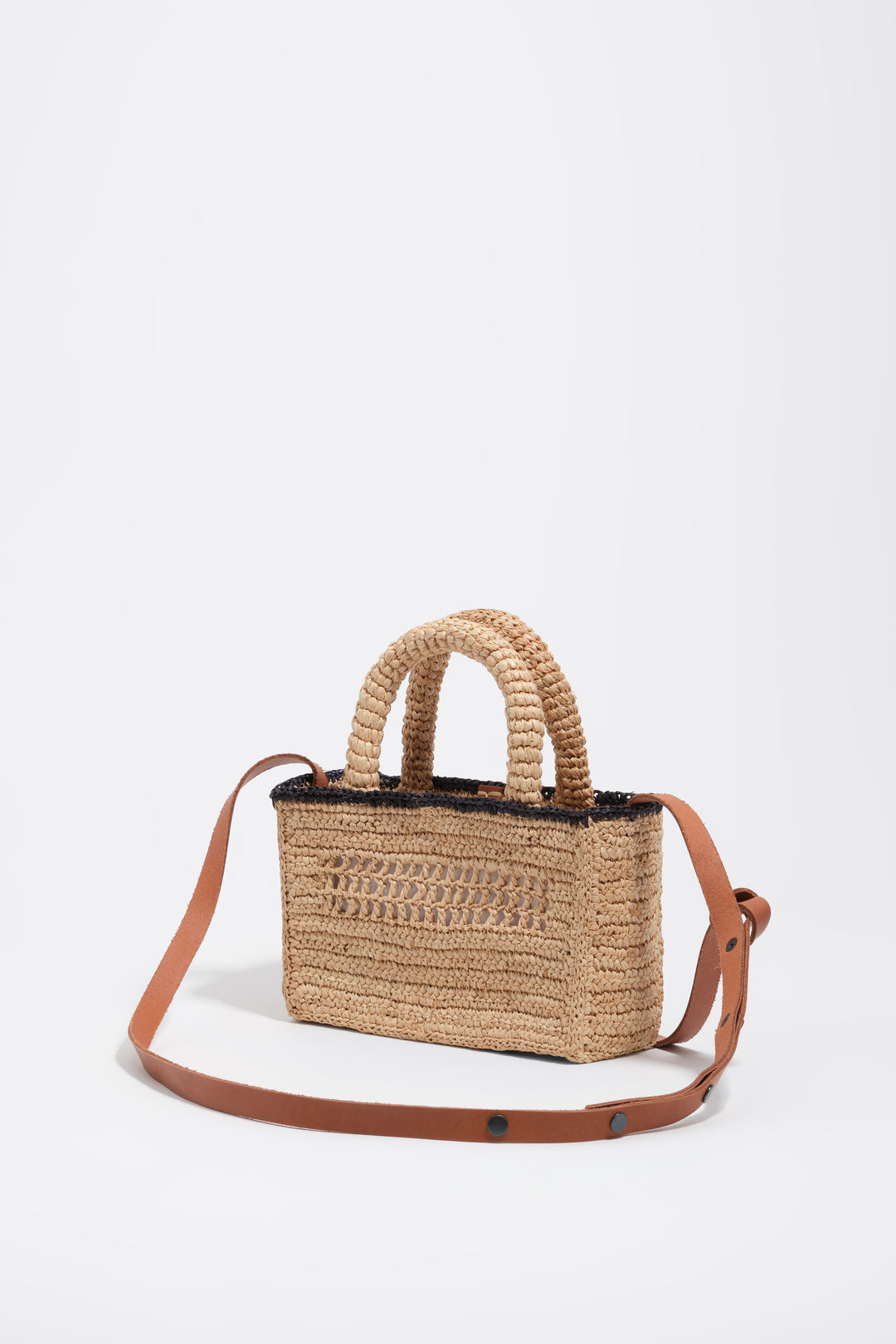Natural raffia plaited mini bag
