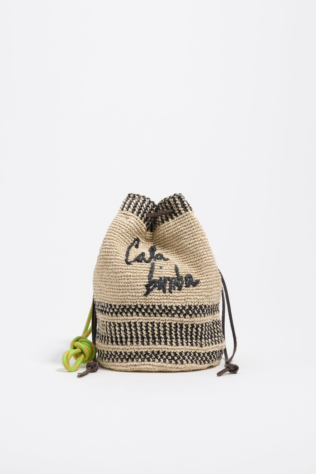 Medium natural plaited raffia bucket bag