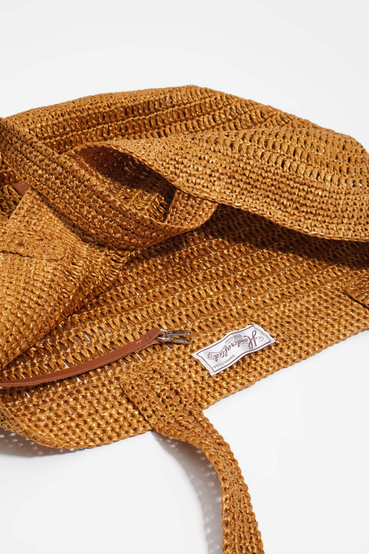 Large gold plaited bag